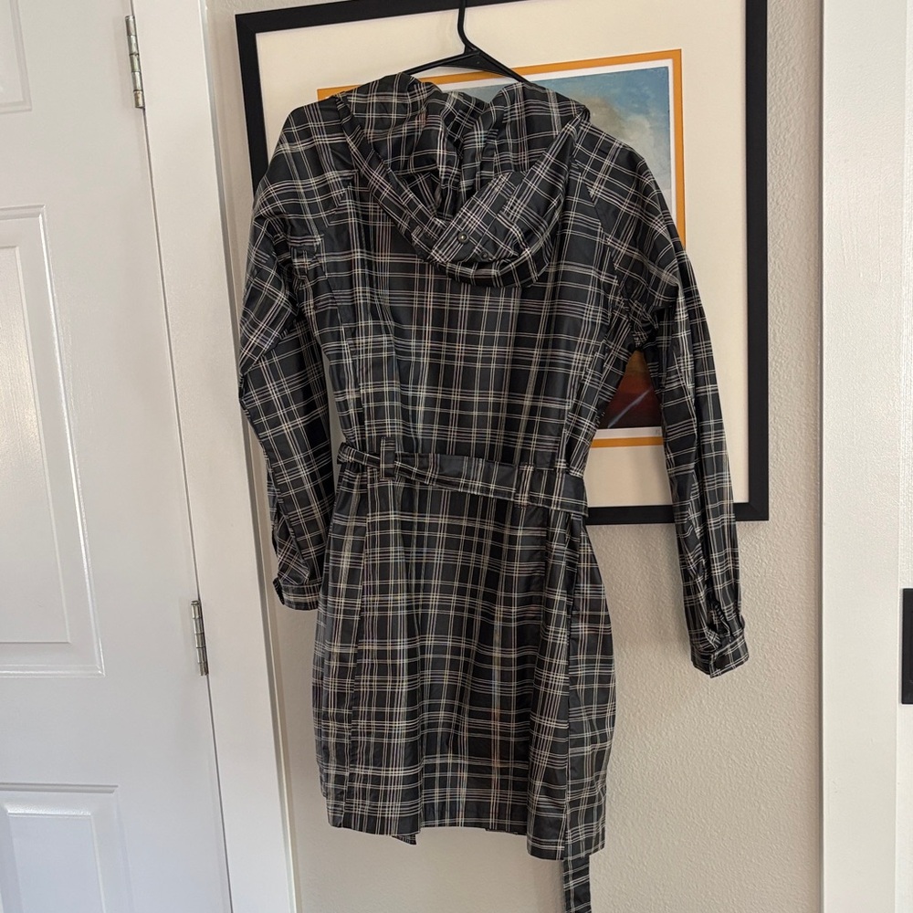 Columbia Dark Plaid Trench Coat - Picture 2 of 2